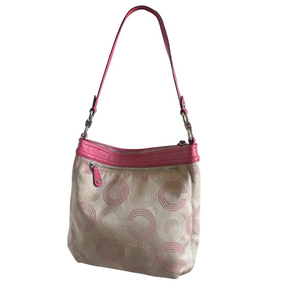 Coach Pink and Tan Ashley Shoulder / Crossbody Bag with matching Wallet. - Picture 4 of 9